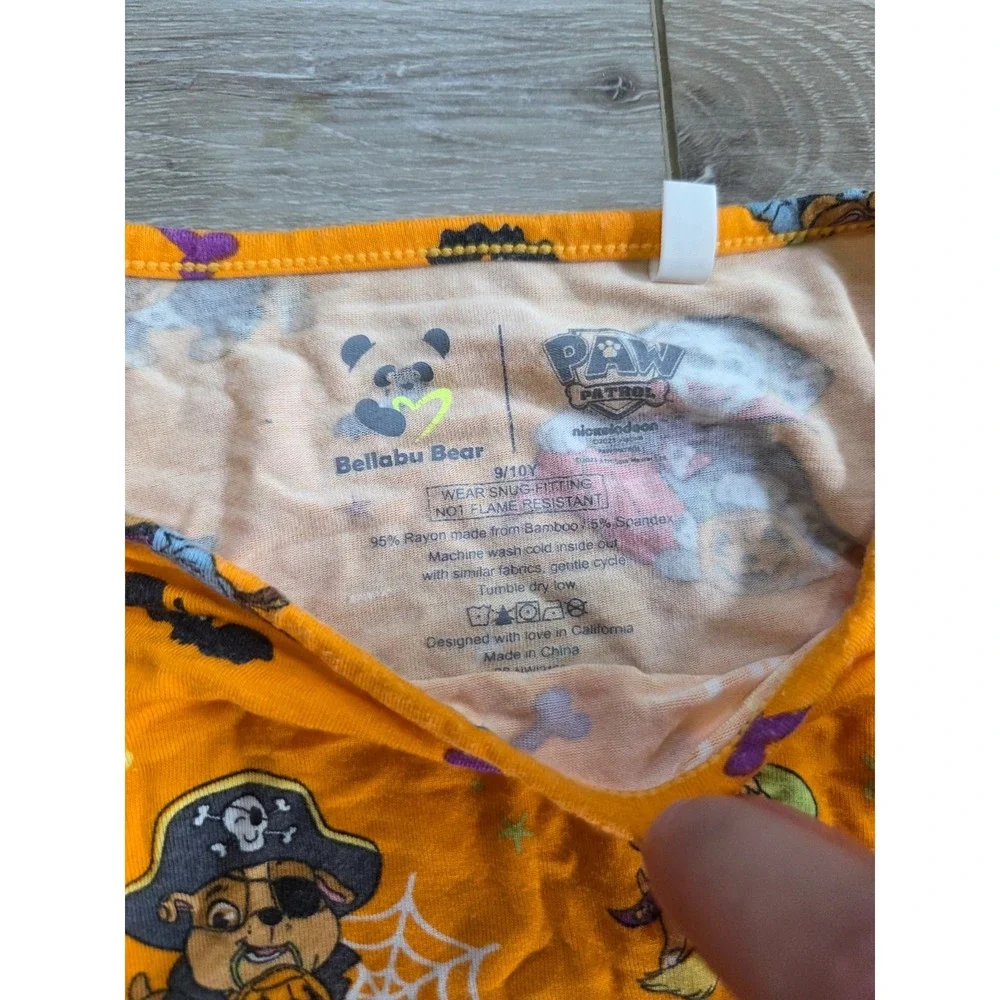Bellabu Bear Paw Patrol Orange Halloween Pajamas Set Bamboo Kids Boys 9/10